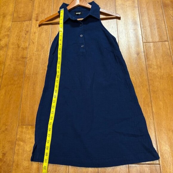 Monrow Women Dress Size XS Organic Cotton Gauze Collared Minimalist Preppy Beach - Picture 9 of 10